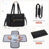 RAINSMORE Baby Changing Bags Large Nappy Tote Bag with Changing