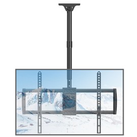 MOUNTUP Ceiling TV Mount for 40-75 Inch Flat Curved TVs, 360° Rotation Heavy Duty Articulating Pole with 110lbs Capacity, Max VESA 600x400mm, Adjustable Height Bracket for Restaurant/Office, MU0040