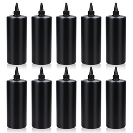 UMETASS Black Plastic Squeeze Dispensing Bottles Glue Bottle Light-proof Sealed Plastic Bottle With Caps, For DIY Crafts, Glue, Liquids (34oz 10 Ppack)
