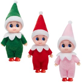 Pack of 2 Christmas Elf Doll for Boys Girls Children, Santa Mini Elves Christmas Dolls Tiny Baby Elf Doll, Christmas Small Elf Figures Baby Elf Doll Gift for Christmas Stockings Stuffers