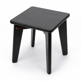 StrongTek Bamboo Step Stool for Kids and Adults, Natural Material, Sturdy and Versatile Short Foot Stool for Bathroom, Kitchen, Bedroom, Compact 10-inch Small Wood Stool, Plant Stand (Black)