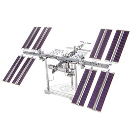 Fascinations ICX140 Metal Earth Metal Kits - NASA International Space Station (ISS), Laser Cut 3D Construction Kit, 3D Metal Puzzle, DIY Model Kit, 3 Metal Plates, from 14 Years