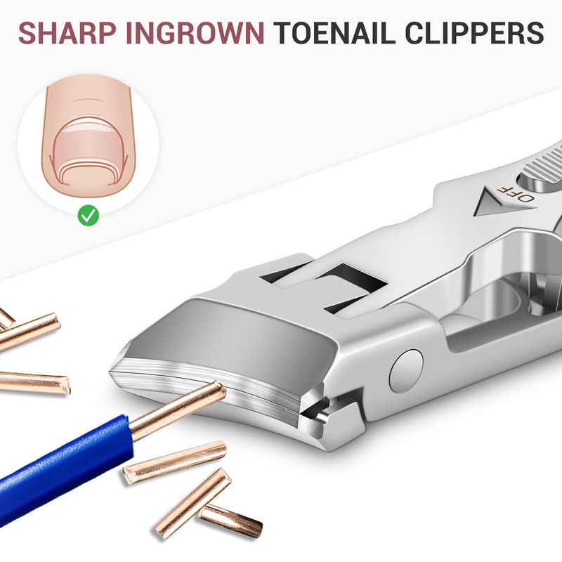 Slanted Toe Nail Clippers for Thick Nails, Large Toenail Clippers