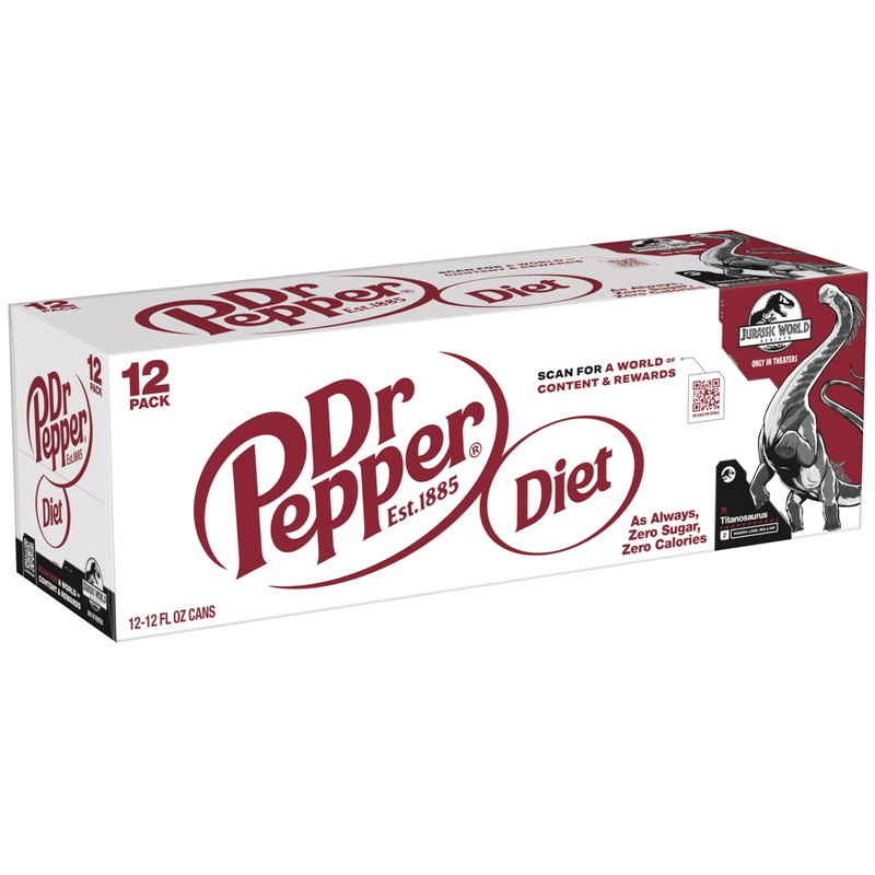 Diet Dr Pepper Soda, 12 fl oz cans, 12 pack