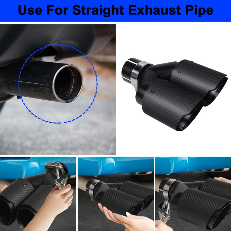 Vechkom 2.5 "Inlet to 3.5" Outlet Exhaust Tip 7.48'' overall