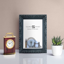 Tailored Frames Vienna Black 10" X 8" Frame for 8" X 6" Picture | Rustic Style Vintage Single Picture Frame | Table Top & Wall Hanging Type | Photo Frame with Black Mount