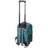 Rockland Double Handle Rolling Backpack, BLUELEOPARD, 17-Inch
