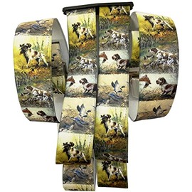 Hunter Braces Silk Gloss Hunting Dog Duck Design Austria Vienna 35 mm Wide Braces with 4 Clips in H-Shape Adjustable Elastic Braces with Strong Metal Clip KS Hunting Dog G-010, yellow