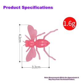 East Rain UV Coating PVC Bee Fly Soft Bait for Freshwater Fishing (1.6g/0.06oz. 4.2cm/1.65in 8 Color Options)