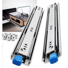 REGUDA Heavy Duty Drawer Slides Full Extension Locking Runners with Lock 16 18 20 22 24 26 28 30 32 34 36 38 40 Inch Side Mount Ball Bearing Rails 500 Lb (Load:250 lb (with Lock) -W:53mm, 12 inch)
