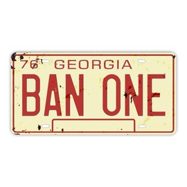 Panguru Smokey & The Bandit BAN ONE Embossed License Plate Replica, Vintage Style, State of Georgia, Metal Stamped Auto Number Tag, 12x6 inch