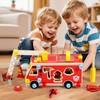 LOVELAND Wooden Fire Truck Toy – Take-Apart STEM Vehicle with