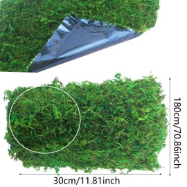 ACRYCS Moss Roll Moss Table Runner Dried Moss Mat for Crafts 12" x 71" Green Moss Roll for Fairy Gardens Wedding Woodland Decor Preserved Moss Mat for Table Decoration Moss Carpet for Wall 30x180 cm