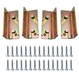 BEASAFY Set of 4 Bed Connectors, Hanging Fittings, Furniture Connectors, Bed Brackets, Heavy Duty Bed Fittings with 30 Screws for Hanging Bed Rails, Bed Frames, Bed Corner Furniture