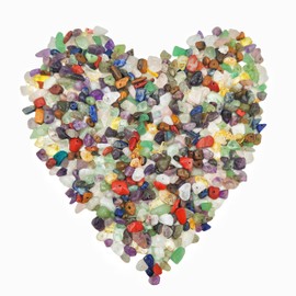 Natural Chips Stone Beads 5-8mm,400PCS Irregular Gemstones Healing Crystal Bead Hole Drilled for DIY Bracelet Earrings Necklace Jewelry Making Crafting. (Mixed Color)