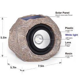 DGSCAK Solar Powered Outdoor Lights(2pcs), Solar Rock Lights Super Bright Solar Spot Garden Light, IP65 Waterproof Spotlight Outdoor Rock Light for Garden Yard Walkway Pathway Patio