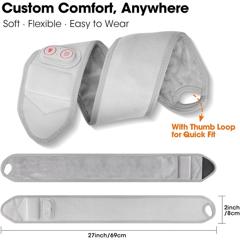Cordless Wrist Heating Pad with Red Light for Carpal Tunnel