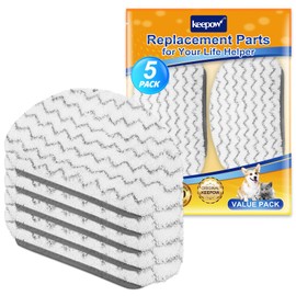 KEEPOW Steam Mop Pads 5 Pack for Bissell Powerfresh 1940 1544 1440 1806 Series Floor Steamer Hard Floor Cleaner Microfiber Rags Replacement Pads for Model 1544A 2075A 5938 1940W 19404 1940A