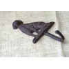 Vintage 3 Cast Iron Antique Style Dog Coat Hooks Hat