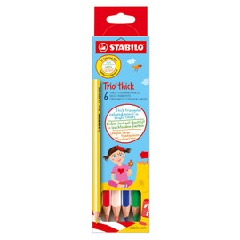 Colouring Pencil - STABILO Trio thick - Wallet of 6 - Assorted Colours