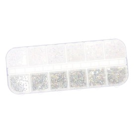 Healeved Nail Art Decorations Compartment Nail Diamond Accessories Box for Creative Manicure Designs Elegant Flatback Rhinestones and Decor