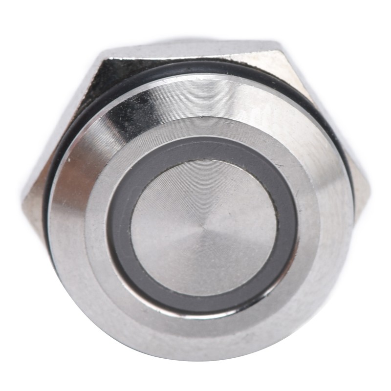 5Pcs Button Switch Stainless Steel Flat Top Button with LED