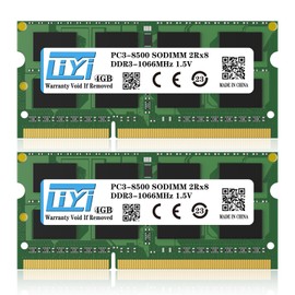 LIYI DDR3 8GB KIT DRAM Modules (2x4GB) 1066MHz PC3-8500 PC3-8500S CL7 SODIMM 204 Pin 1.5V Dual Rank 2Rx8 Non ECC Unbuffered Laptop Notebook Computer SO-DIMM Memory DDR3 RAM Module Upgrade