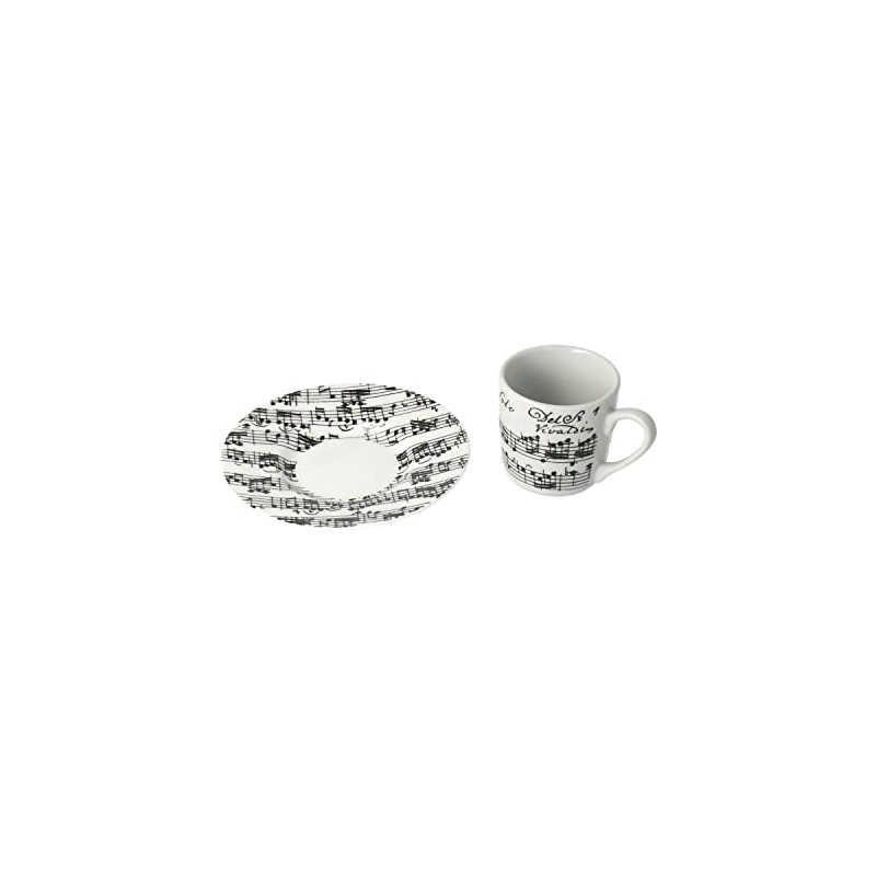 mugesh Vivaldi Espresso Set Two Cups (White) - Great Gift