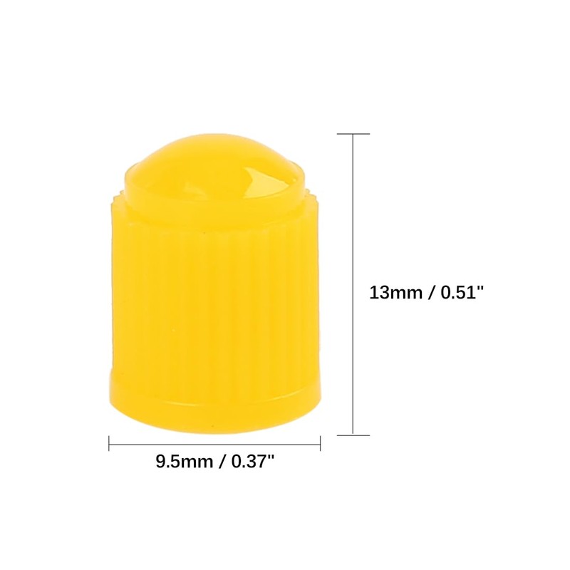 sourcingmap 4pcs Yellow Plastic Universal Tire Valve Stem Cap Cover