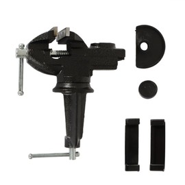 findmall 2.75 Inch 360 Degrees Swivel Portable Table Bench Vice Clamp Swivel Base Universal Home Vise for Woodworking, Metalworking, Cutting Conduit, Drilling, Sawing