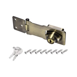 PATIKIL Keyed Hasp Locks, 4 Inch Twist Knob Locking Hasp Lock Metal Safety Hasp Latches for Cabinet Small Door, Keyed Different, Bronze