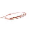 Dainty rose quartz bracelet, rose pink cord with gold plated