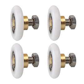 Qikuver Shower Door Roller, 4 Sets Shower Door Rollers Runners 20mm Diameter Bathroom Twin Wheels Pulleys Top and Bottom Replacement Parts (20MM)