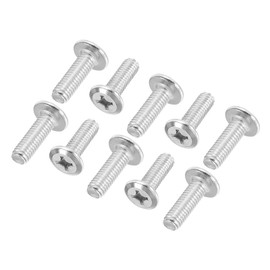 PATIKIL Flat Round Head Phillips Screws, 32 Pack M6-1 x 18mm Binding Screws 304 Stainless Steel 18-8 Full Thread, Phillips Drive Machine Screw Furniture Screw Connector Bolts