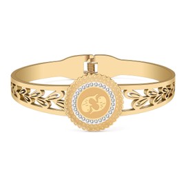 YAYAKO 18k Gold Zodiac Bracelets Bangle Stainless Steel Signs of the Zodiac Bracelet for Women Girls Bestie Gifts (Gold Pisces)