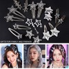 RAINBOW WSK 18 Pcs Silver Star Hair Clips Y2k 2000s