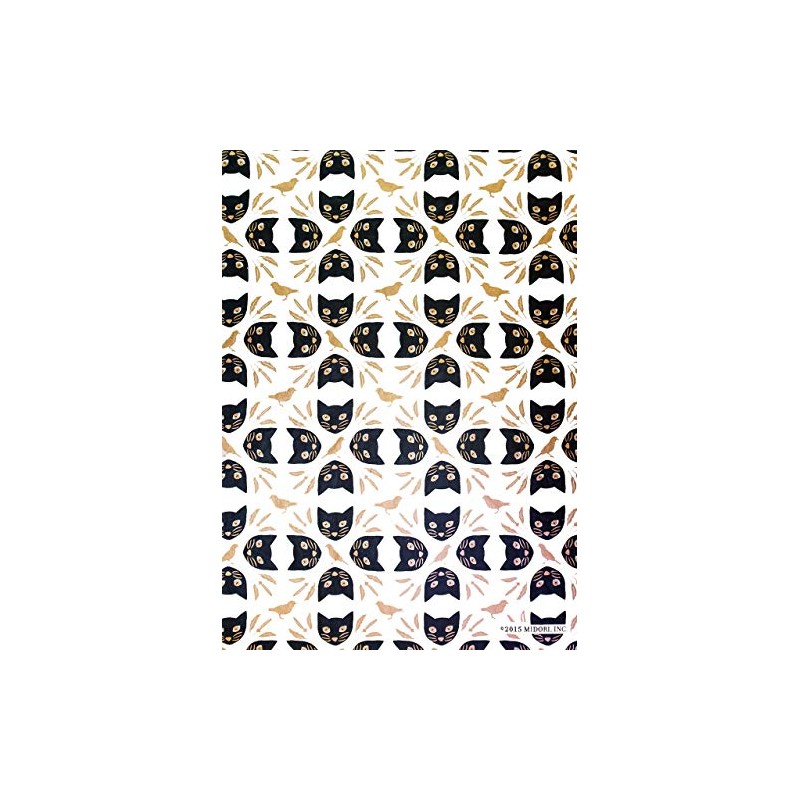 Gift Wrap - Meow Meow - White/Black/Metallic Black