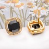 Yoursfs Square Black Onyx Stud Earrings For Women 18K Gold
