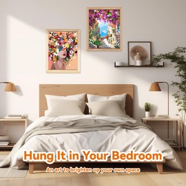 EFOTIML Paint by Numbers Kit for Adults Beginners & Kids Ages 8-12,2 Pack 16x20 inches Canvas for Painting Kits for Adults in Colorful Box(Without Frame)-Girl Flowers and Flowers Town(2PCS)