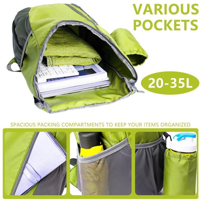 Yoolly Lightweight Foldable Backpack, Small Hiking Rucksack, Waterproof Packable Backpack