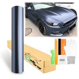 60"x240" (5FTx20FT) Thundercloud Blue Matte Metallic Satin Pearl Vinyl Wrap Sticker Sheet Film Car Auto Vehicle DIY Decal Bubble Free Air Release Self Adhesive Peel and Stick Free Tool Kit