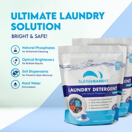 Laundry Detergent Powder with Phosphate - For All Machines, Fresh Clean Scent - Mess-Free - With Scoop - Safe for All Fabrics, Greywater & Septic… (46 Ounce Pack of 2)