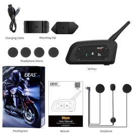EJEAS V6 Pro Motorcycle Helmet Intercom  Waterproof Bluetooth Wireless Headset