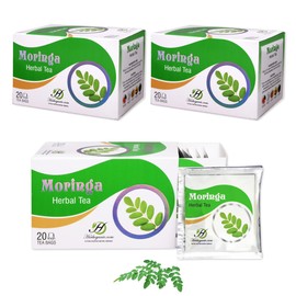 HERBOGANIC Moringa Herbal Tea - Digestion Support and Immune Boost | Refreshing and Delicious Blend | Natural Ingredients | 60 Tea Bags