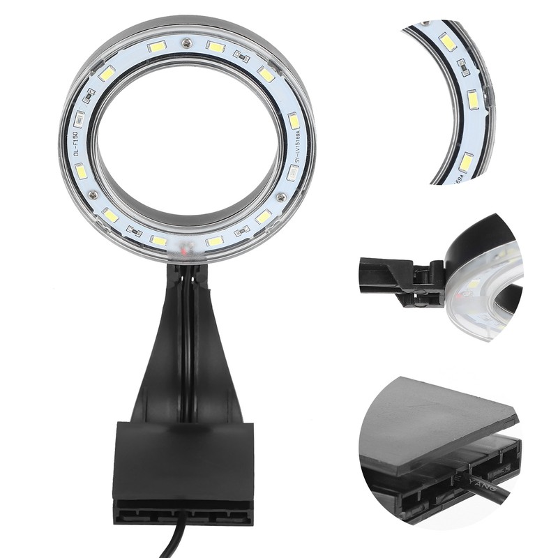 110‑240V Waterproof Aquarium Ring Clip Lamp LED Fish Tank Light