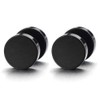 5MM Black Screw Stud Earrings Men, Stainless Steel Cheater Fake