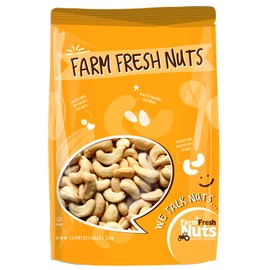 Dry Roasted Cashews Himalayan Salted (2 Lbs.) - Baked in Small Batches for Added Freshness - Oven Roasted to Perfection without Oil - Farm Fresh Nuts Brand