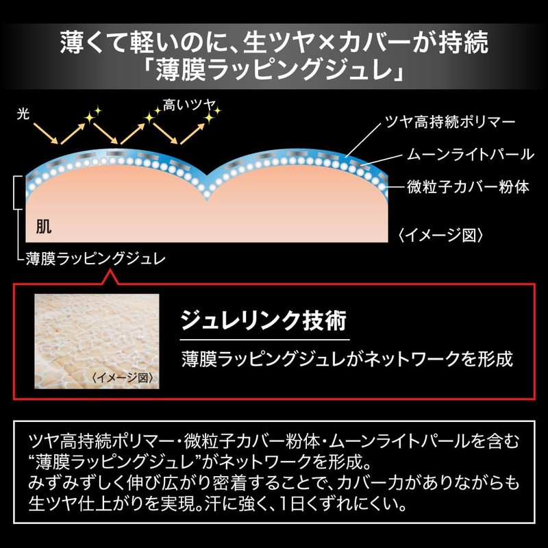 KATE Jewelry Liquid Foundation 02, Intermediate SPF30/PA++, Anti-Shine Cover for