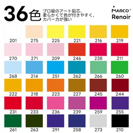 Marco Water Based Colored Pencils, Set of 36 Water Soluble Colored Pencils, High Quality Fine Art Colored Pencils, 36 Colored Pencils, Professional Watercolor Pencils, Adult Coloring Pencils, Includes