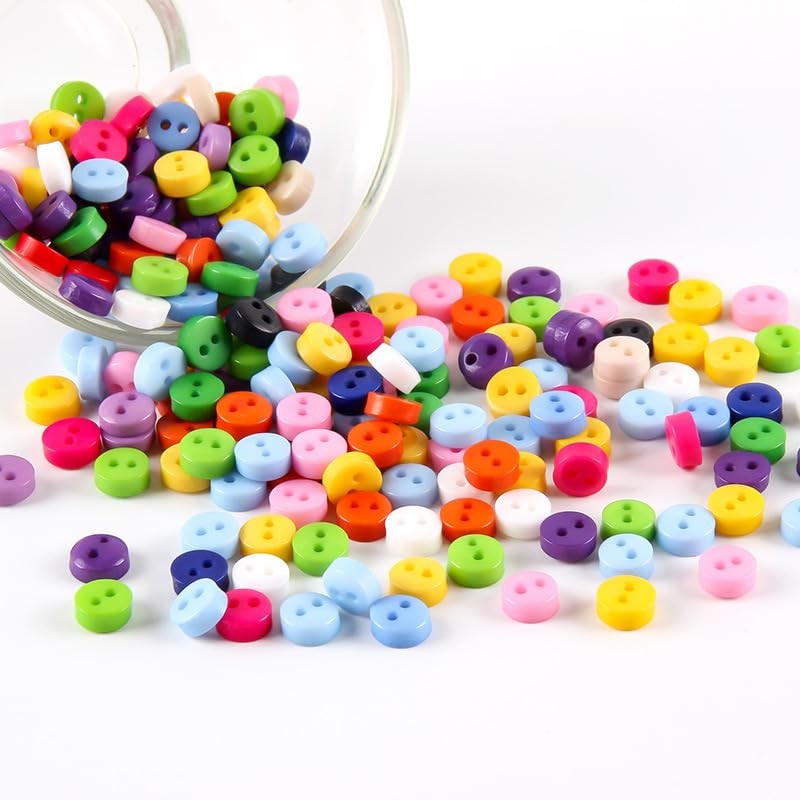 YuYww 600PcsRound Resin Mini Tiny Buttons Sewing Tools Decorative Button